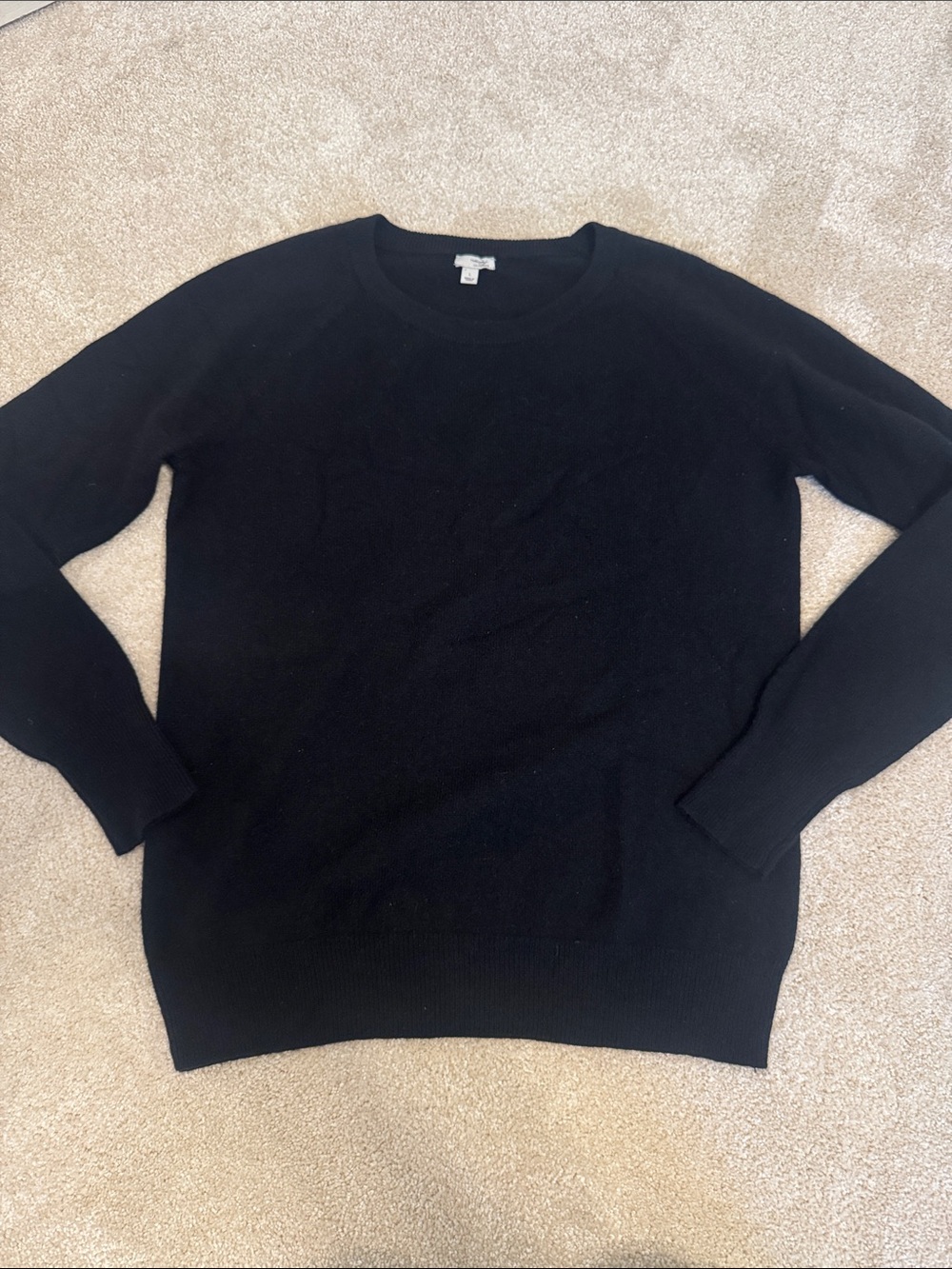 Halogen 100% Cashmere Sweater Womens Large Black Long Sleeve Crewneck Soft - Picture 6 of 9